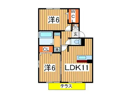 プワールおおたかの森 Ⅳ(2LDK/1階)の間取り写真