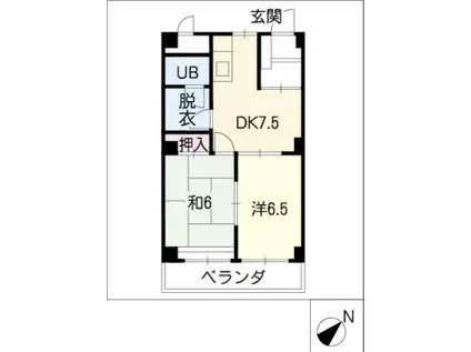 ロイヤル牧(2DK/3階)の間取り写真