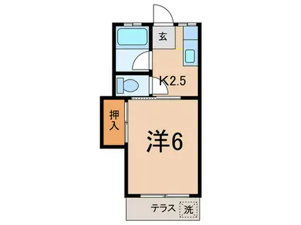 コーポ佐々木(1K/1階)の間取り写真