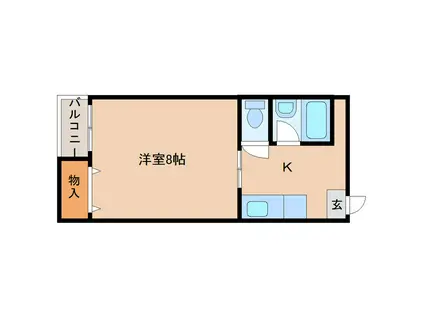 ソフトハイム(1DK/2階)の間取り写真