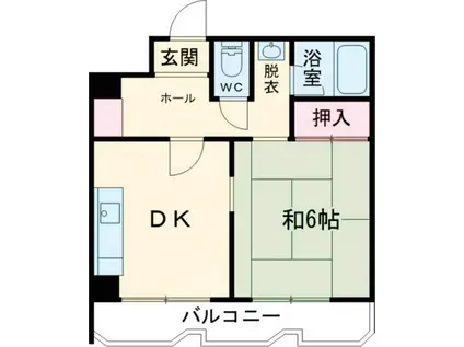 ヴィラ扇(1DK/6階)の間取り写真