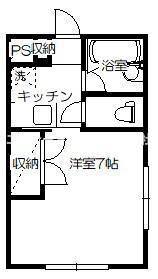 ハルヤマハイツ(1K/3階)の間取り写真