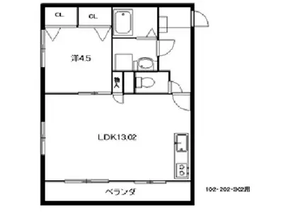 サンヒルズ壱番館(1LDK/1階)の間取り写真