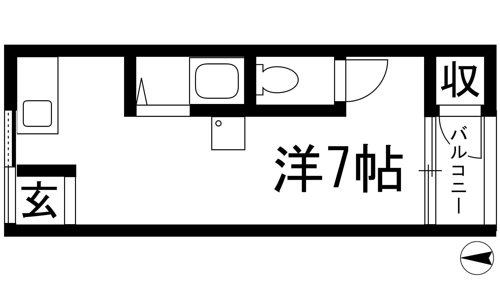 加茂ハイツ(ワンルーム/2階)の間取り写真