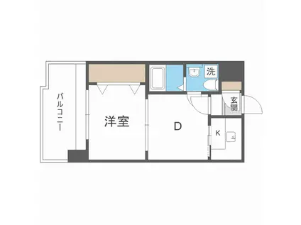 エステート・モア・薬院通(2K/13階)の間取り写真