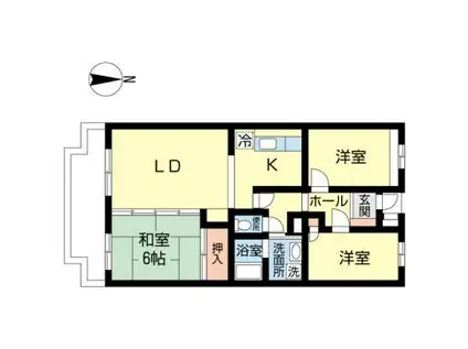 シャルム箕面(3LDK/1階)の間取り写真