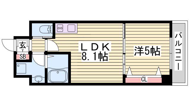 ベラ・ルーナ(1LDK/9階)の間取り写真