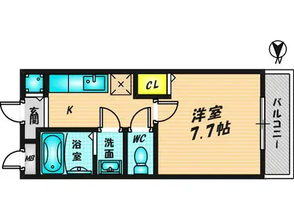 レジデンス 石切(1K/2階)の間取り写真