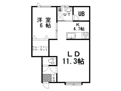 BELOVED(1LDK/2階)の間取り写真