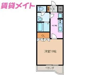 コスモ原(1K/1階)の間取り写真