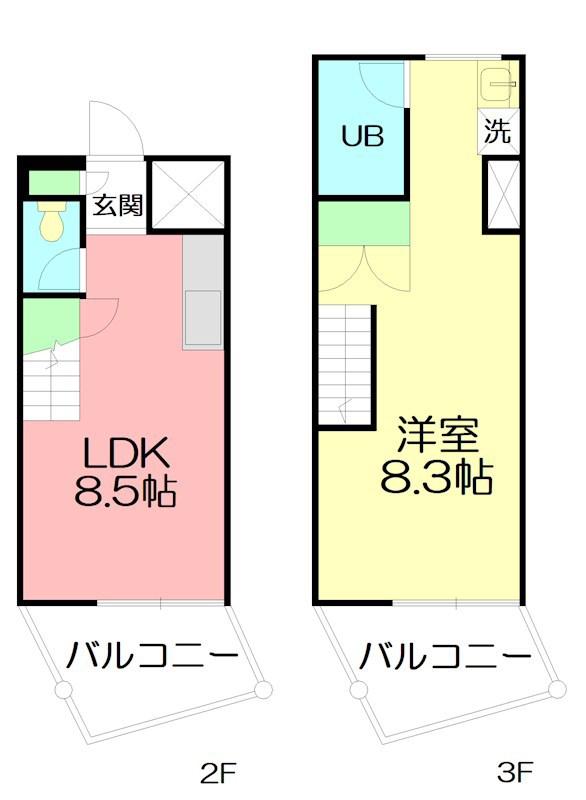 PALM LOUNGE(1LDK/2階)の間取り写真