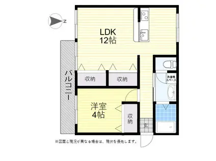 プチパレス(1LDK/1階)の間取り写真