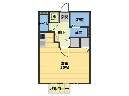 ラ・メールTAKASAGO A(ワンルーム/2階)の間取り写真