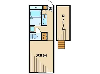 レオパレスデイブレイク(1K/1階)の間取り写真