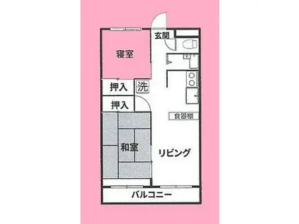 アルクヒルズ(2LDK/2階)の間取り写真