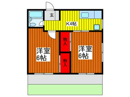 第一ハイツ池田(2K/1階)の間取り写真