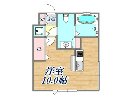 BRISTOL(ワンルーム/2階)の間取り写真