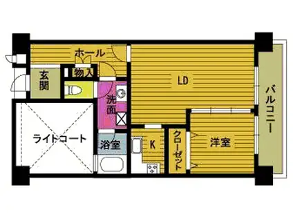 エスバイエルマンション(1LDK/5階)の間取り写真
