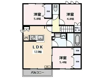 コンフォレストふじみ野(3LDK/2階)の間取り写真