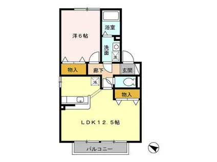 グレイスコートI(1LDK/2階)の間取り写真