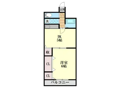 シティガーデン西船場(1DK/6階)の間取り写真