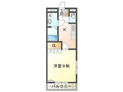 サンライズ ガル(1K/1階)の間取り写真