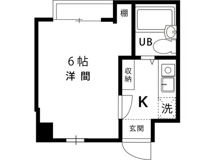 グランバリュー国立(1K/1階)の間取り写真