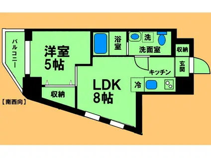 シャトーライフサガミハラII(1LDK/2階)の間取り写真
