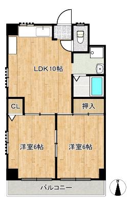 ルミエールSAWA(2LDK/1階)の間取り写真