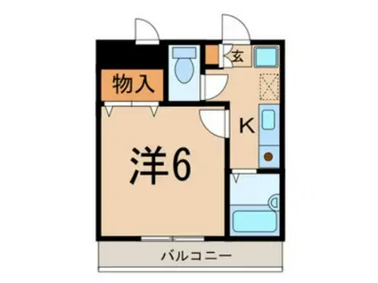 エスポワールシンエイ(1K/2階)の間取り写真