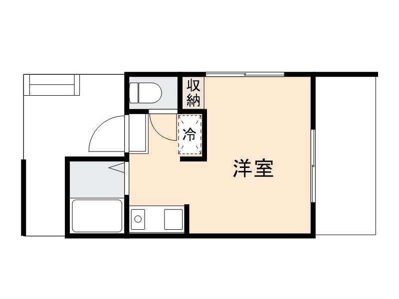 番町ロイヤルハイツ(ワンルーム/2階)の間取り写真