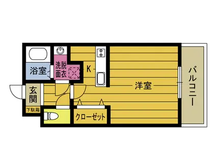 エステール・A(ワンルーム/3階)の間取り写真