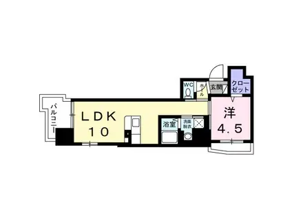 パーク鴨池(1LDK/9階)の間取り写真