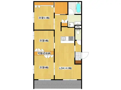 PREMIUM MAISON光プレミアムメゾンヒカリ(3LDK/2階)の間取り写真