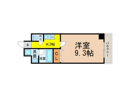 レージュ高畑I(1K/2階)の間取り写真