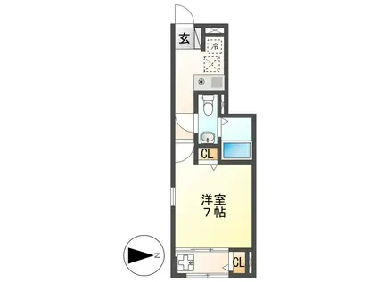 サン・ノーブル(1K/1階)の間取り写真