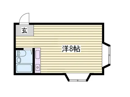 カーサ香呂(ワンルーム/3階)の間取り写真