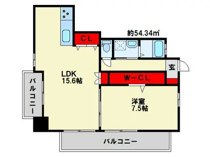 ダ・ヴィンチ(1LDK/4階)の間取り写真