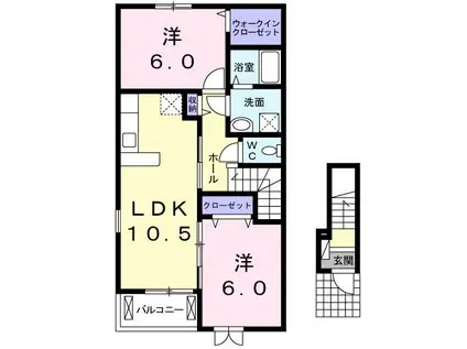サン・パーク(2LDK/2階)の間取り写真