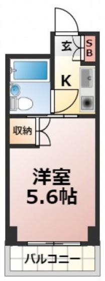 ヤスダ第二ビル(1K/2階)の間取り写真