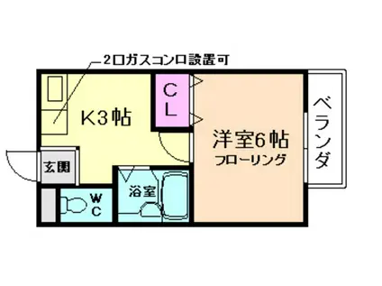 HANAKOハナコ(1K/1階)の間取り写真