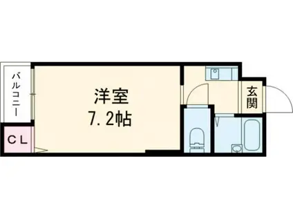 ミドゥスジ堺I(1K/1階)の間取り写真