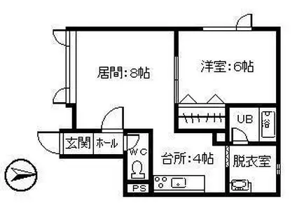 マーガレットIII(1LDK/2階)の間取り写真