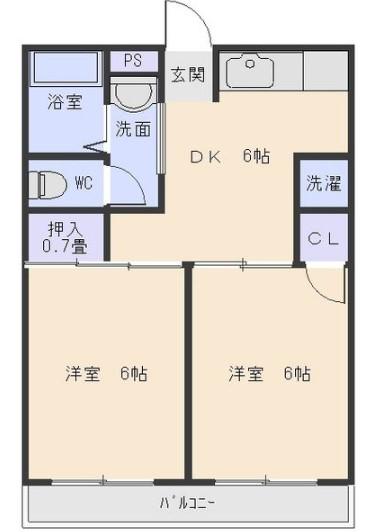佐藤第一ビル(2DK/5階)の間取り写真