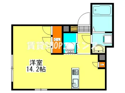 ウインドテラス津田沼(ワンルーム/1階)の間取り写真