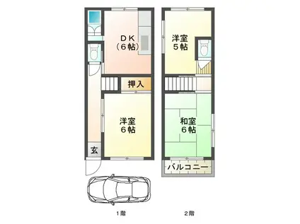 舞子坂3丁目(3DK/1階)の間取り写真