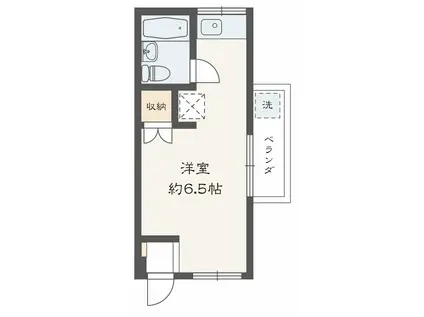 トパーズ・6(ワンルーム/2階)の間取り写真