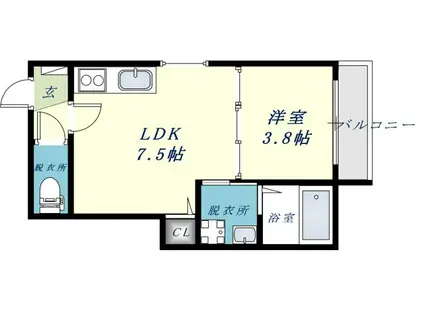 グランドサン(1LDK/2階)の間取り写真
