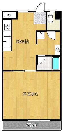 アシストパレス(1DK/4階)の間取り写真