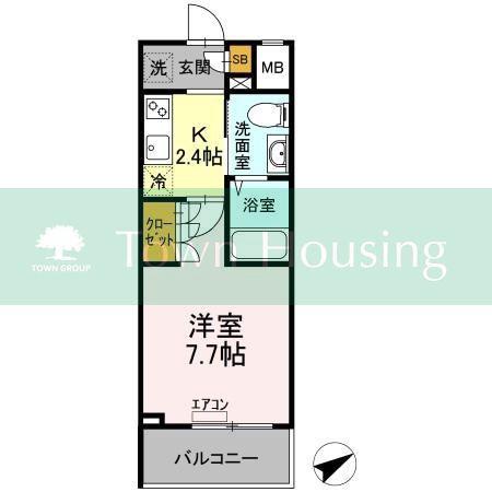 イーストサイドレジデンス(1K/1階)の間取り写真